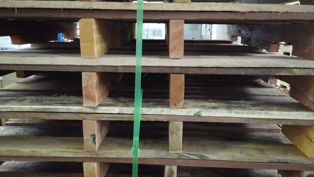 stack of wooden pallet 