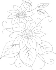 Floral coloring page for coloring