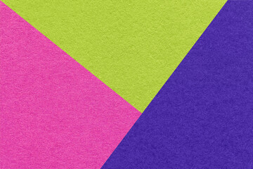 Fototapeta premium Texture of craft bright purple, navy blue and green shade color paper background, macro. Vintage abstract cardboard