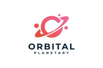 Globe modern planet orbit galaxy logo icon