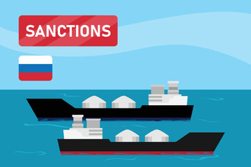 Embargo on Russian gas and oil 2d vector illustration concept for banner, website, illustration, landing page, flyer, etc.