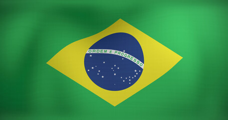 Image of moving flag of brazil waving