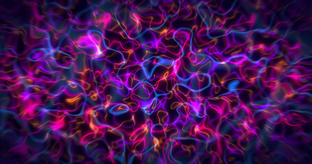 Image of moving background with red pink, orange and blue waves