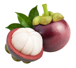Fresh Mangosteen isolated on white background, Mangosteen fruit isolated on white background PNG...