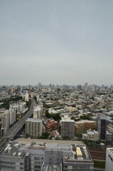 Tokyo buildings night sky view