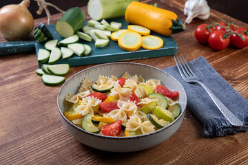 vegetarian pasta with vegetables 