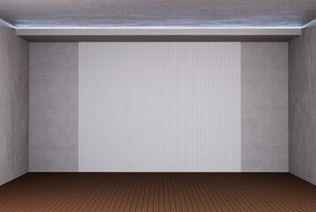 Home interior rendering with empty room color wall