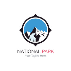 national park mountain polar bear logo template design for brand or company and other