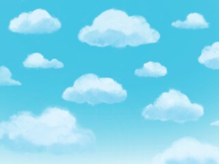 ファンシーな雲と青空の背景素材