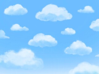 ファンシーな雲と青空の背景素材