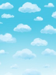 ファンシーな雲と青空の背景素材