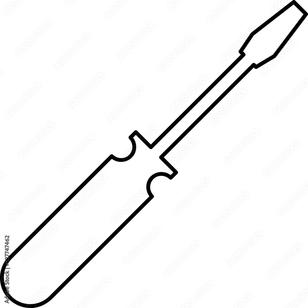 Poster screwdriver vector icon. repair tool symbol. setup and setting adjustment sign..eps