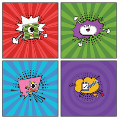 Hand drawn flat trendy cartoon elements collection Political