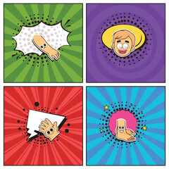 Hand drawn flat trendy cartoon elements collection part of body