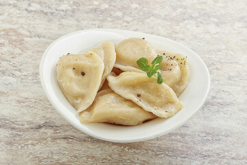 Russian traditional Vareniki - dumplings with potato