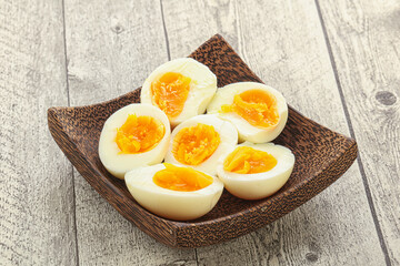 Boiled chicken egg for breakfast