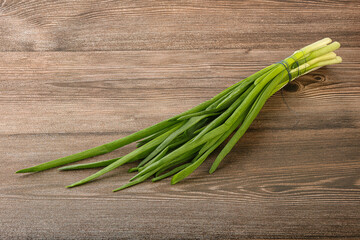 Raw young green onion heap