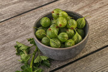 Natural ripe gooseberry heap in the bowl