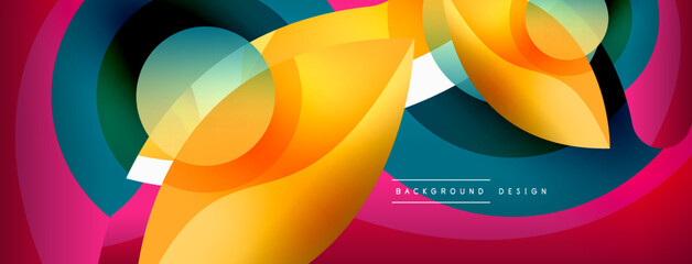 Creative geometric wallpaper. Minimal abstract background. Circle wave and round shapes composition vector illustration for wallpaper banner background or landing page