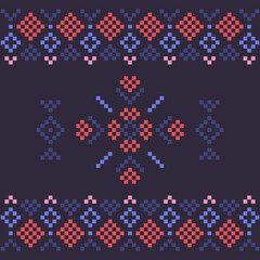 Georgian traditional ornaments. Embroidered print for carpet, textile, wallpaper, and wrapping paper. Ethnic and tribal motifs. Vector illustration.
