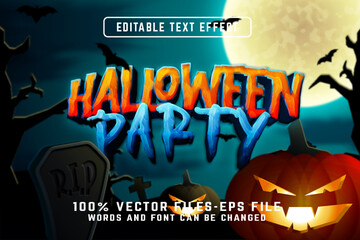 halloween 3d cartoon text effect premium vectors