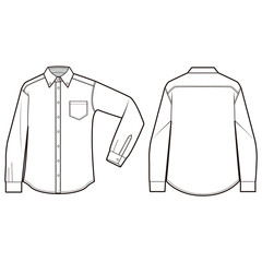 Button down collar shirt Flat Drawing Fashion Flat Sketches