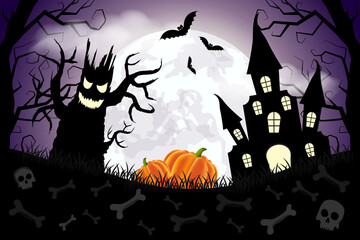 Halloween vector. Gloomy illustration for the holiday.