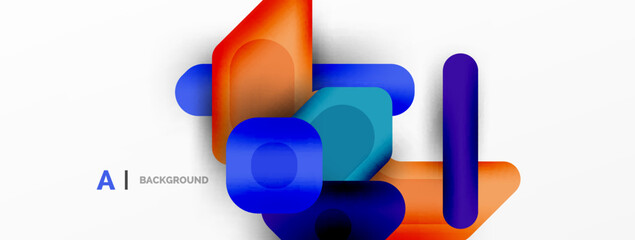 Colorful geometric shapes lines, squares and triangles. Abstract background for wallpaper, banner or landing page