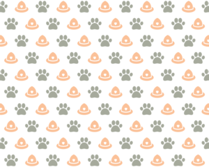 In October, Fire Pup Day, the pattern of paws and fire helmet in gray and light red color.