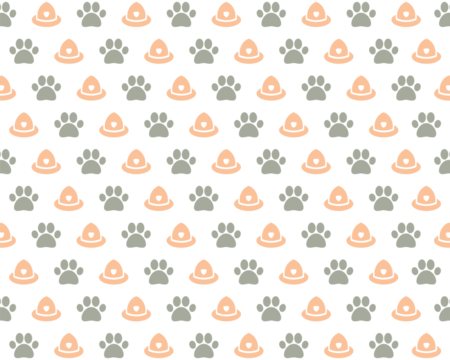 In October, Fire Pup Day, the pattern of paws and fire helmet in gray and light red color.