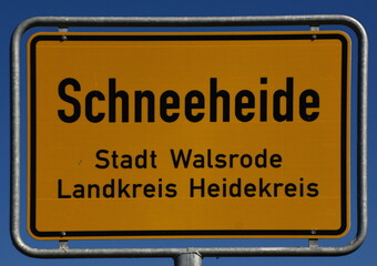 City Limit of the Village Schneeheide, Lower Saxony
