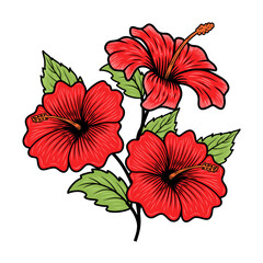 Hibiscus flower logo vector. a hibiscus flower tropical plant. simple symbol for business with flower icon