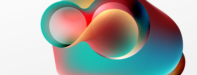 Fluid abstract background. Liquid color gradients composition. Round shapes and circle flowing design for wallpaper, banner, background or landing