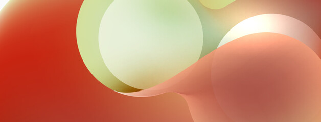 Fluid abstract background. Liquid color gradients composition. Round shapes and circle flowing design for wallpaper, banner, background or landing