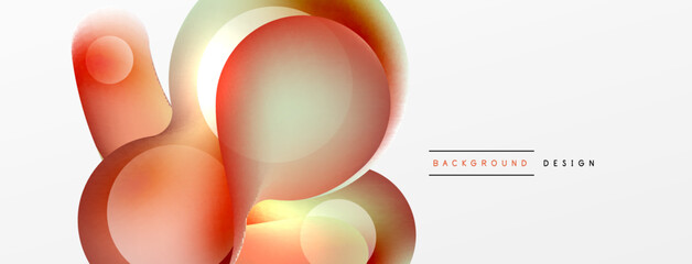 Fluid abstract background, round shapes and circle flowing design for wallpaper, banner, background or landing