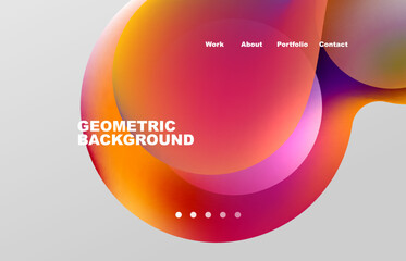 Abstract liquid background for your landing page design. Web page for website or mobile app wallpaper