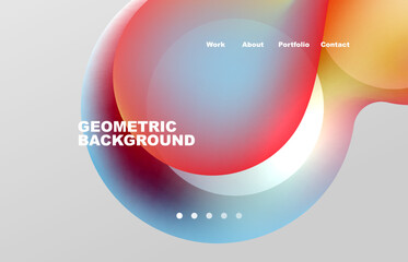 Abstract liquid background for your landing page design. Web page for website or mobile app wallpaper