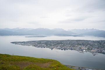 landscape view of the city of Tromso in northern Norway