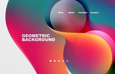 Abstract liquid background for your landing page design. Web page for website or mobile app wallpaper