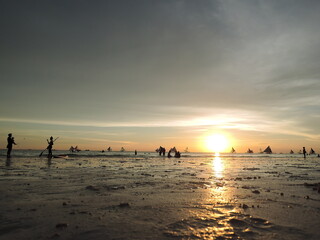Beautiful beach of Boracay island in Philippines