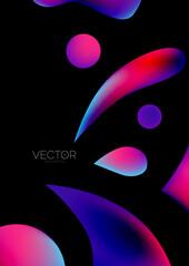 Fluid water drop shape composition abstract background. Vector illustration for banner background or landing page