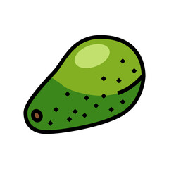 green avocado color icon vector. green avocado sign. isolated symbol illustration