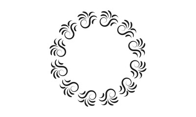 Hand Drawn Floral Frame. Branches, wreaths, wedding design for print