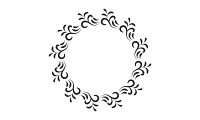 Hand Drawn Floral Frame. Branches, wreaths, wedding design for print