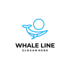Whale logo design with line