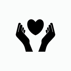 Charity Icon. Donation Symbol - Vector. Presented in Glyph Style.     