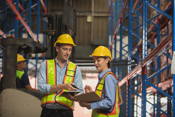 Logistics warehouse industrial worker young commercial portrait delivery helmet.Career Inventory...