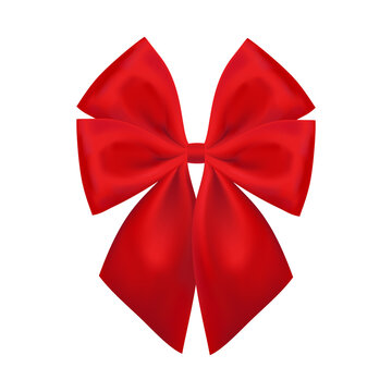 Red bow ribbon, beautiful ribbon, 3D, realistic