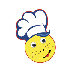 smile pancake face with chef hat