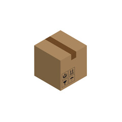 Transport box isometric icon isolated on a white background. Online delivery and delivery vector illustration. Can be used for web, apps, infographics, etc